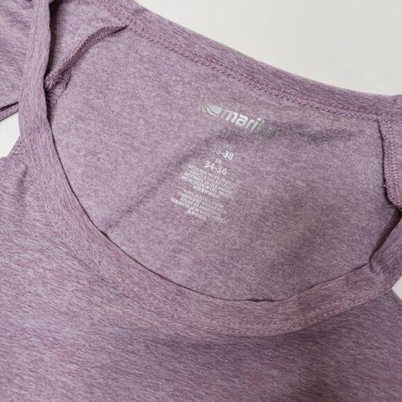 Marika NWT Dry Wik Heather Purple Cutout back Active gym yoga Top size Small - Picture 4 of 5